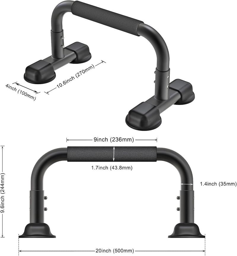 Laden Sie das Bild in Galerie -Viewer, Hoge parallettes 24 cm met antislip en gevoerde handgrepen tot 300 kg – push-up bars – calisthenics

