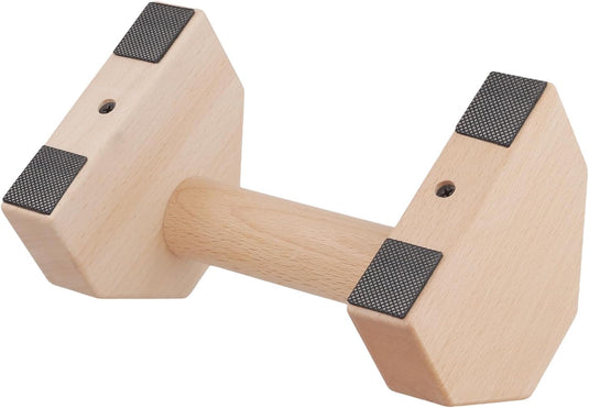 Houten parallettes 2 stuks 20 cm met antislip rubberen voeten – push-up bars – calisthenics