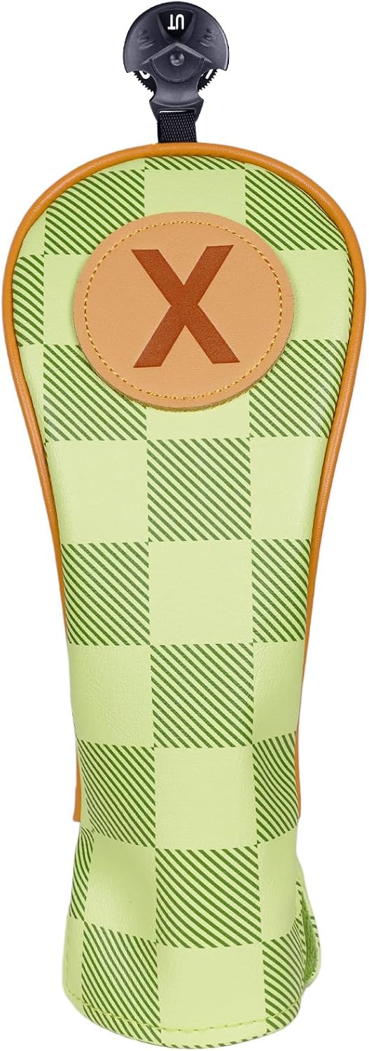 Golfclub beschermhoezen 4 stuks met dambordpatroon van kunstleer voor driver fairway en hybrid – golfcovers – clubhoezen
