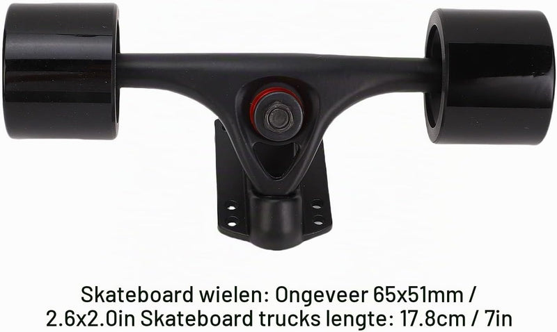 Carica immagine in Galleria Viewer, Longboard trucks 7 inch met 65 x 51 mm wielen 2 stuks – complete truck set – skateboard accessoires
