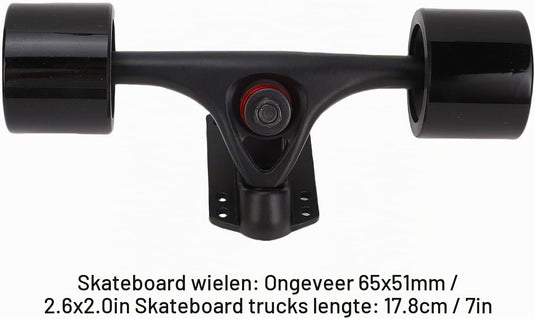 Longboard trucks 7 inch met 65 x 51 mm wielen 2 stuks – complete truck set – skateboard accessoires