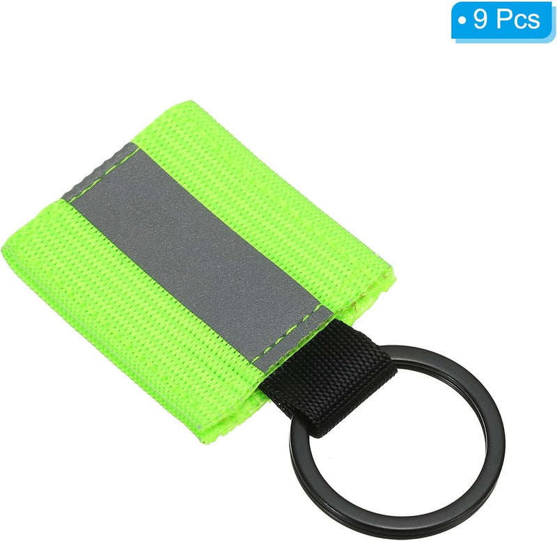 Chargez l'image dans la visionneuse de la galerie, Reflecterende sleutelhangers 9 stuks van nylon zwart – reflector hangers – fiets hardloop accessoires
