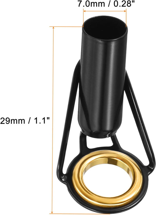 Hengel topogen 3 stuks 1 mm van roestvrij staal zwart-goud – hengeltop reparatieset – visaccessoires