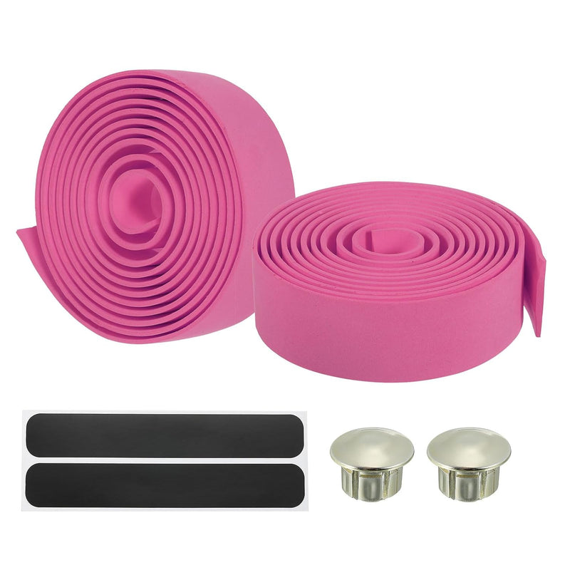 Chargez l'image dans la visionneuse de la galerie, Fietsstuurlint EVA 2 stuks 200 x 30 mm roze met einddoppen – antislip stuurtape – fiets accessoires
