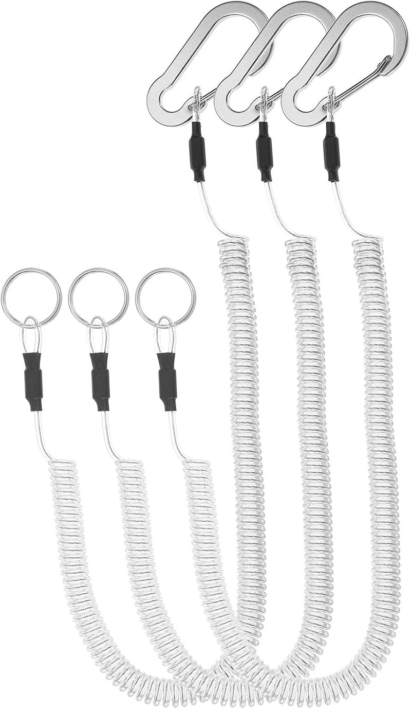 Chargez l'image dans la visionneuse de la galerie, Spiraalkoorden 3 stuks uitschuifbaar tot 150 cm met clip groen – veiligheidslijnen – outdoor accessoires
