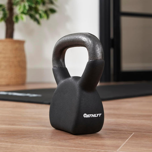 Athlyt - Neopreen gietijzeren kettlebell, zwart