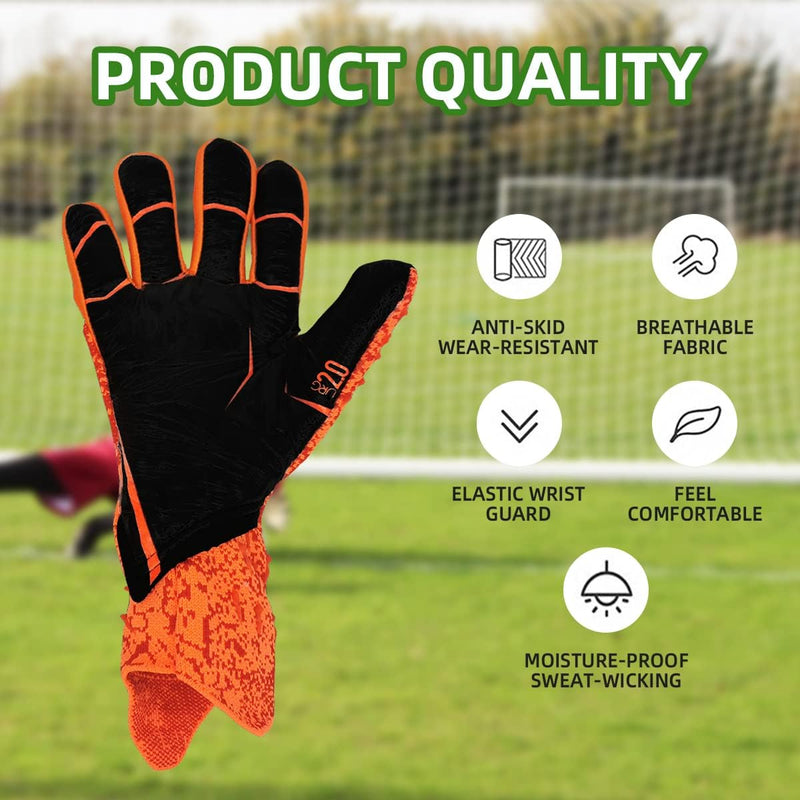 Load image into Gallery viewer, Voetbal Goalkeeper Handschoenen voor jongens, kinderen, volwassenen, voetbalkeeperset, premium keepershandschoenen, super grip en bescherming, maat 6/7/8/9/10
