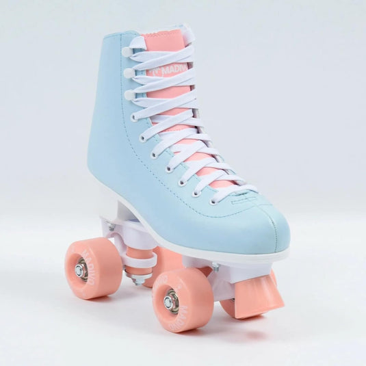 Madivo Pastel Klassieke retro rolschaatsen voor dames | ABEC-7 kogellagers | meisjes rolschaatsen, skeelers| blauw/koraal | maat 35, 36, 37, 38, 39, 40, 41