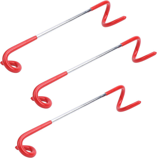 Buachois 3-delige buiten campingtent haak hanger multifunctionele camping lantaarn houder S-vormige lantaarnhaak hanger tweerichtings universele haak voor buiten camping vissen reizen avontuur (rood)