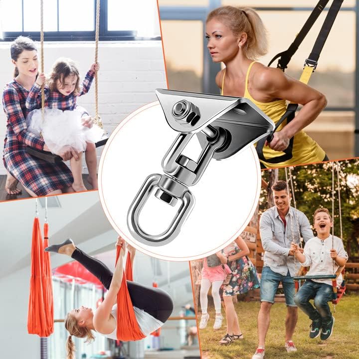 Load image into Gallery viewer, Zware Plafondhaak 360 ° Rotatie Roestvrijstalen Hangmathaak Ophangset voor Hangmat, Hangstoel, Bokszak, Schommel, Luchtyoga - Capaciteit van 450 kg
