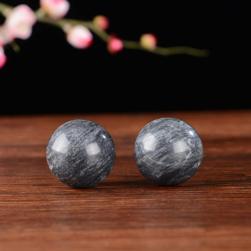 Chargez l'image dans la visionneuse de la galerie, Marmeren baoding ballen 3,5 cm zwart grijs
