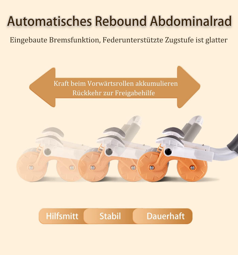 Laad afbeelding in Galerijviewer, Ab roller met elleboogsteun automatische terugslag en dubbele wielen – buikspiertrainer – ab wheel
