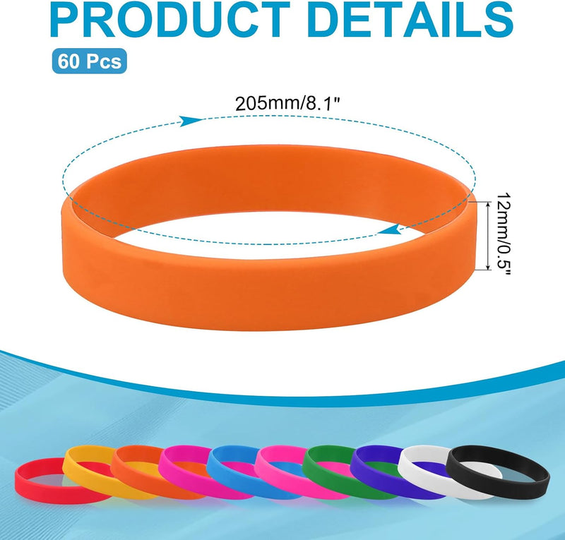 Chargez l'image dans la visionneuse de la galerie, Siliconen sport polsbandjes 205x12 mm (60 stuks) - Elastische rubberen armbanden - Event &amp; sportpolsbandjes
