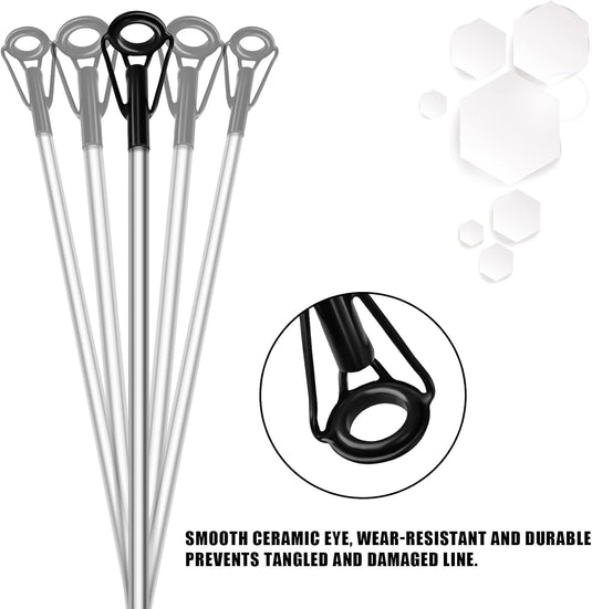Hengeltop geleideogen reparatieset 35 stuks zwart
