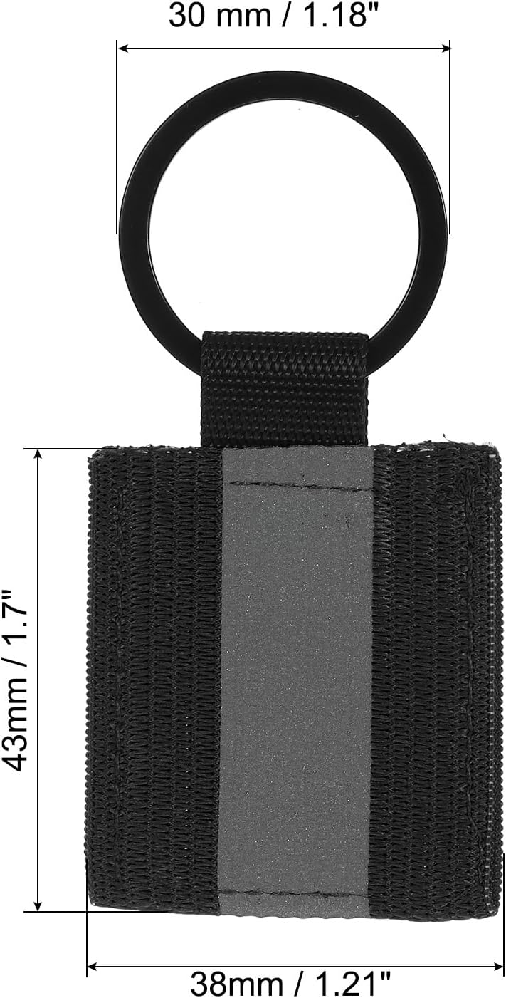 Chargez l'image dans la visionneuse de la galerie, Reflecterende sleutelhangers 9 stuks van nylon zwart – reflector hangers – fiets hardloop accessoires
