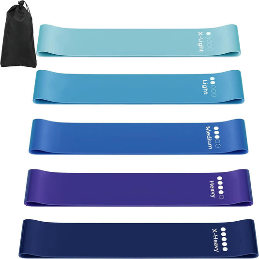 Resistance Band Set Van 5, Natuurlijk latex Weerstandsbanden, Resistance Band Set Met Oefeninstructies En Draagtas, Gymnastiekband Voor Yoga, Pilates, Fitness, thuis trainen, stretchen