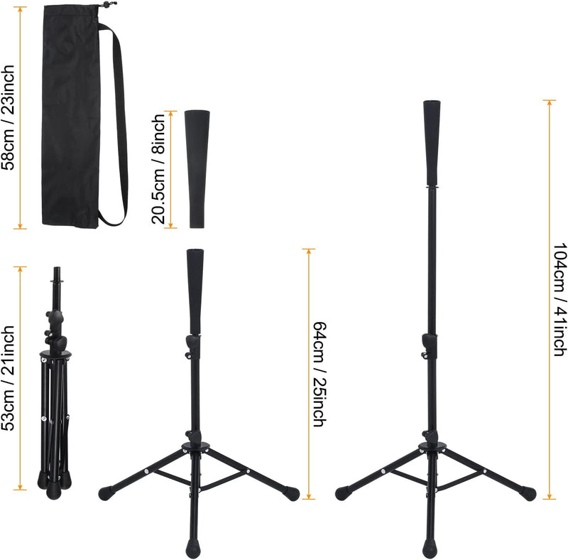 Laad afbeelding in Galerijviewer, Verstelbare batting tee 63-104 cm met statief zwart – baseball slagstandaard – honkbal softball accessoires

