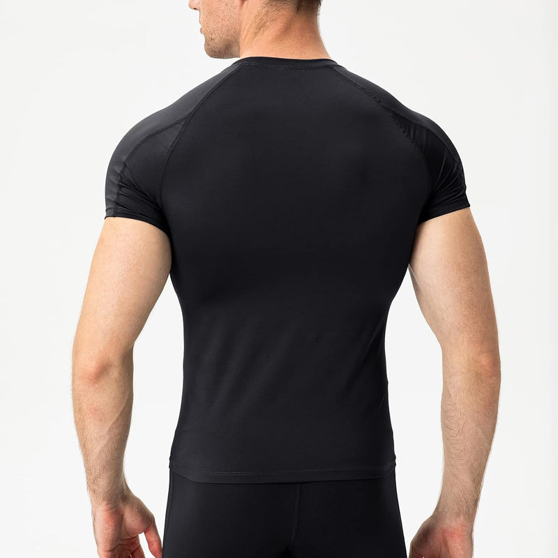 Laad afbeelding in Galerijviewer, Heren compressieshirt korte mouwen functioneel shirt sneldrogend loopshirt sportshirt fitnessshirt voor mannen
