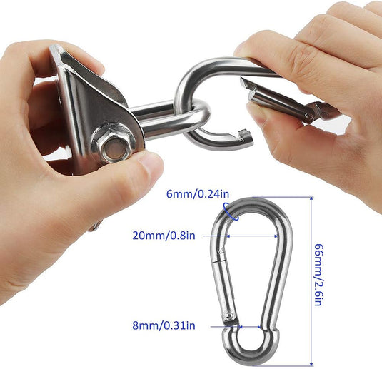 Schommelhaken 2 stuks 360° draaibaar van roestvrij staal tot 400 kg – ophanghaken – schommel accessoires