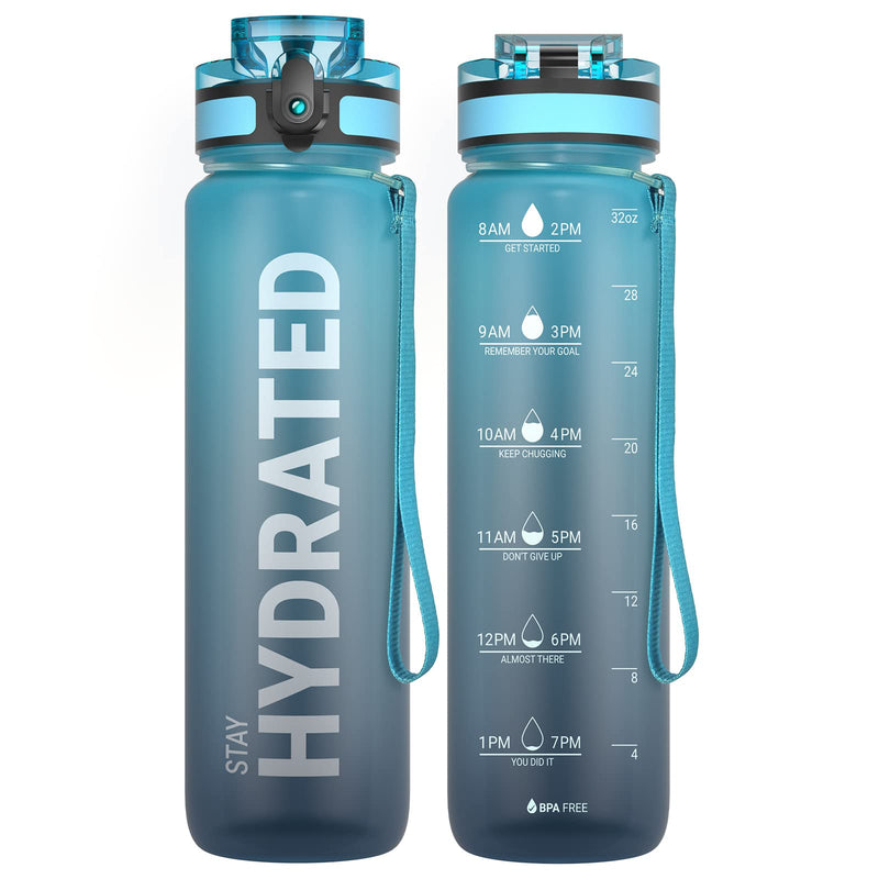 Load image into Gallery viewer, Drinkfles 750 ml BPA-vrij met tijdmarkeringen en lekvrije dop – waterfles – sportfles
