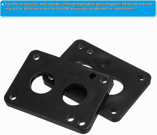 Skateboard riser pads 2 stuks 6 mm van PU zwart – schokdempers – skateboard accessoires