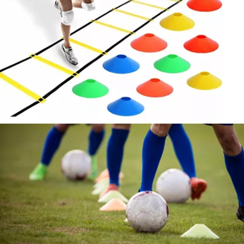 Chargez l'image dans la visionneuse de la galerie, Agility ladder 6 meter met 12 sporten en 10 pionnen – coördinatieladder – snelheidstraining
