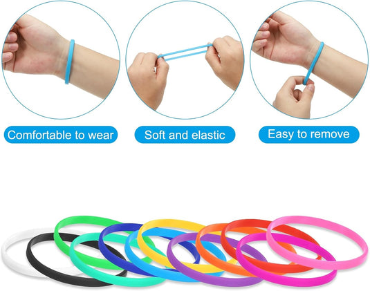 Siliconen armbanden 6 stuks 180 mm – elastische polsbandjes – sport en team accessoires