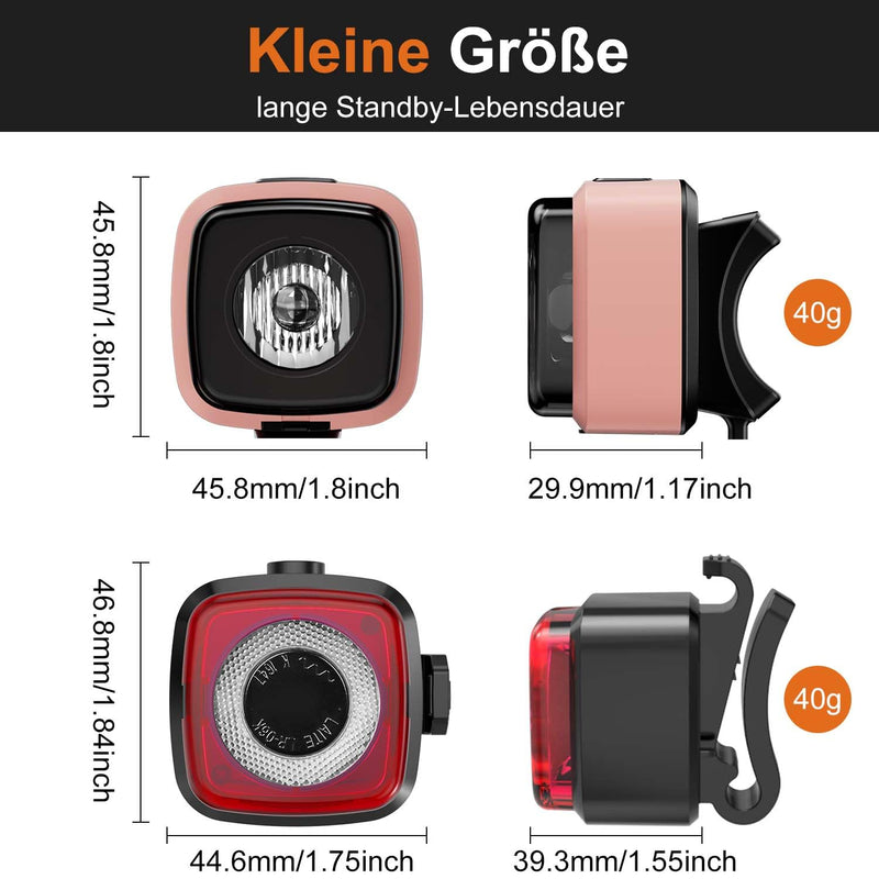 Load image into Gallery viewer, Antimi Fahrradleuchten-Set, StVZO-zugelassen Beleuchtungsset Led IPX5 Frontlicht + Rücklicht Fahrradlicht Set USB Typ C
