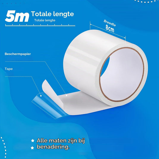 Waterdichte reparatietape 5 m x 8 cm transparant van TPU – reparatietape – outdoor accessoires