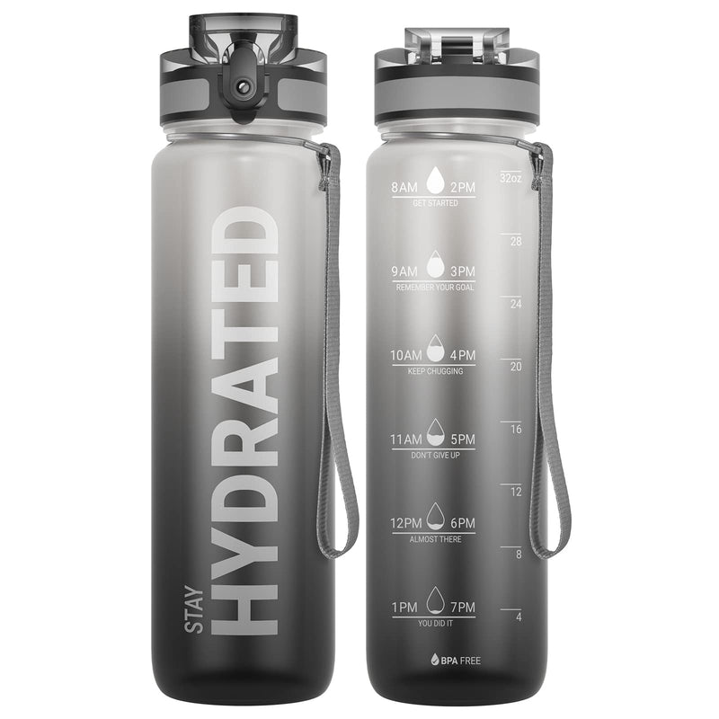 Load image into Gallery viewer, Drinkfles 750 ml BPA-vrij met tijdmarkeringen en lekvrije dop – waterfles – sportfles
