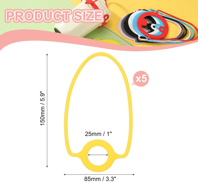 Laden Sie das Bild in Galerie -Viewer, Silikon-Flaschenhalter, 5 Stück, mit Trageschlaufe – Wasserflaschengriffe – Trageriemen für Trinkflaschen beim Wandern und Sport

