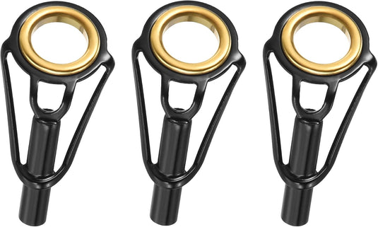 Hengel topogen 3 stuks 1 mm van roestvrij staal zwart-goud – hengeltop reparatieset – visaccessoires