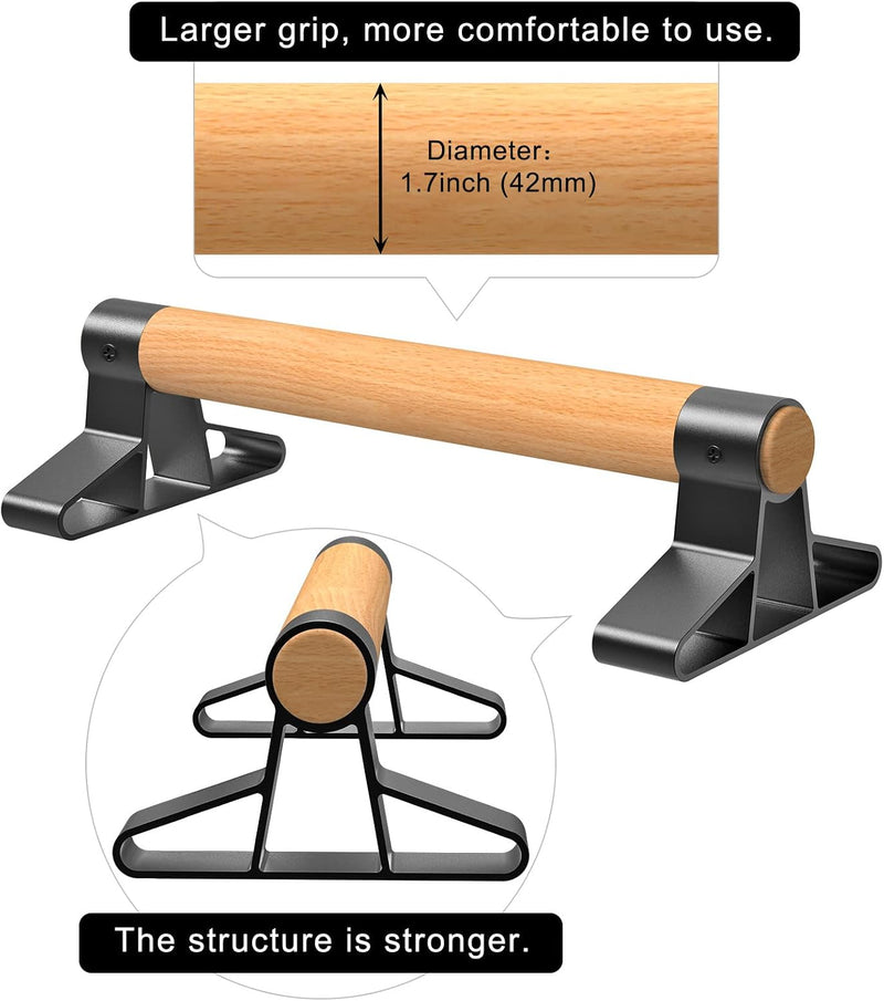Load image into Gallery viewer, Parallettes met houten handgrepen en stalen frame tot 272 kg – push-up bars – calisthenics
