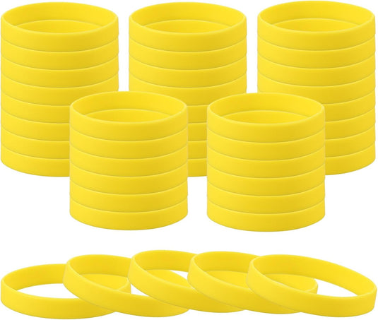 Siliconen sport polsbandjes 205x12 mm (60 stuks) - Elastische rubberen armbanden - Event & sportpolsbandjes