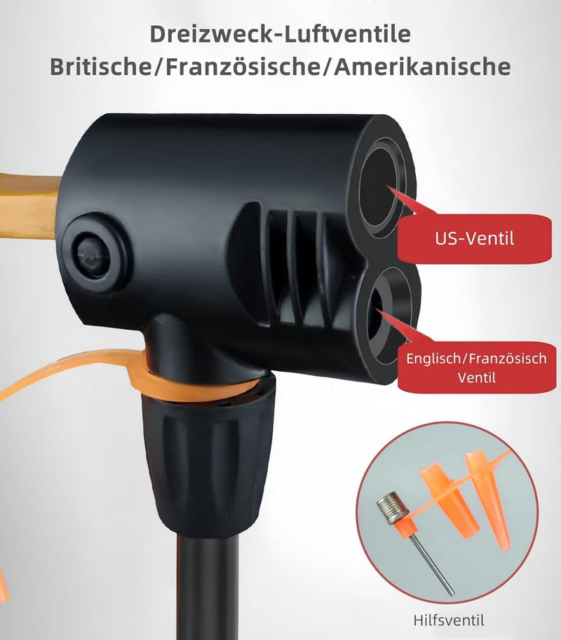Chargez l'image dans la visionneuse de la galerie, Fietspomp met manometer tot 160 PSI voor Presta en Schrader ventielen – vloerpomp – luchtpomp
