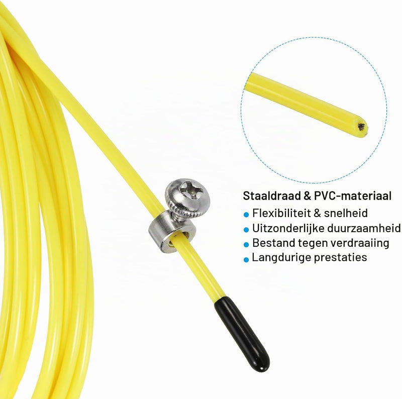 Chargez l'image dans la visionneuse de la galerie, Speed jump rope vervangingskabel 3 meter x 2,5 mm rood – springtouw kabel – fitness accessoires
