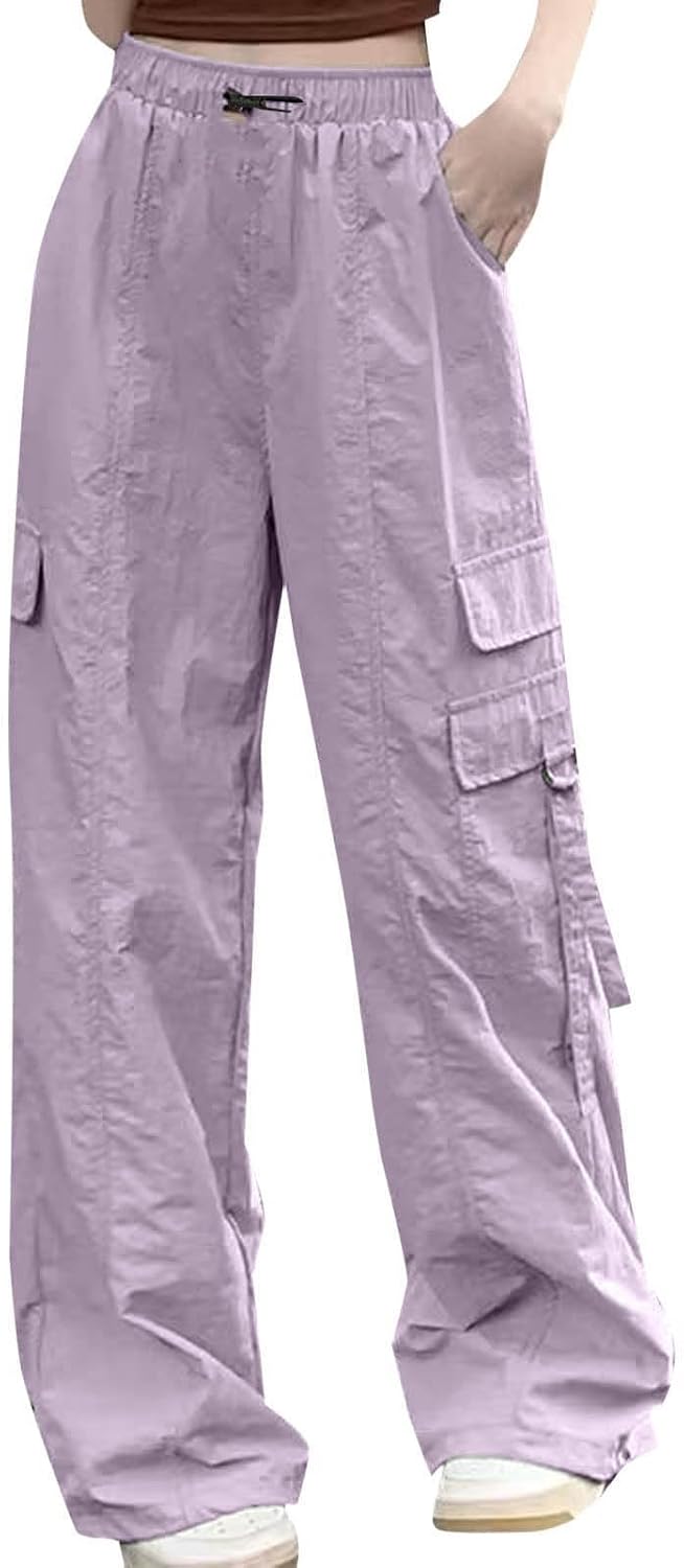Laden Sie das Bild in Galerie -Viewer, Dames baggy cargobroek met wijde pijpen trekkoord en zakken – streetwear broek – joggingbroek
