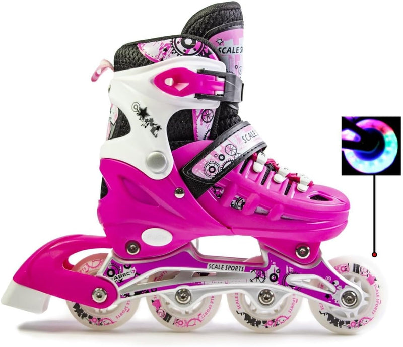 Load image into Gallery viewer, Adjustuble Rolschaatsen met oplichtende wielen voor kinderen en volwassenen - Kids Inline Roller laarzen met opbergtas voor peuters, rolschaatsen voor meisjes, jongens, professionals en
