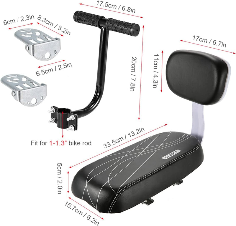 Laden Sie das Bild in Galerie -Viewer, fietszitje achter, zadel met zachte bekleding en rugleuning, voor peuters, kinderen, vrienden, leren bekleding, voor bevestiging op de bagagedrager (set 3)
