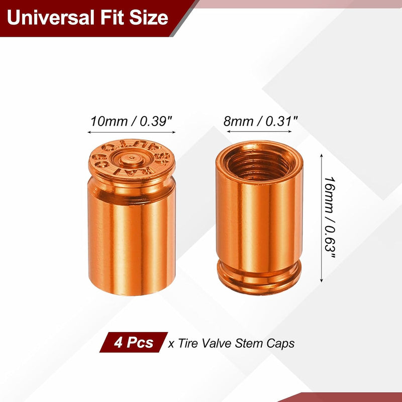 Load image into Gallery viewer, Ventieldoppen 4 stuks 16 x 10 mm van aluminium oranje – bandendoppen – fiets auto accessoires

