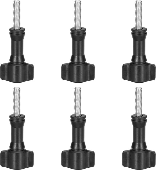 Vis moletées pour caméra d’action 6 pièces M5 x 0,8 mm noires – vis de fixation – accessoires pour caméra d’action
