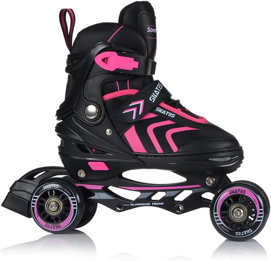 Inlineskates, 4-in-1 rolschaatsen, inline skates, schaatsen, verstelbaar, voor kinderen en volwassenen, ABEC7 lagers, maten 29-43