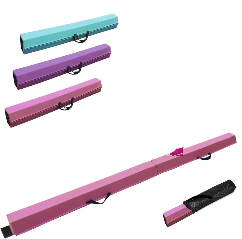 Laad afbeelding in Galerijviewer, Gymnastiekbalk 210-300 cm – opvouwbare balansbalk met antislip onderzijde en draaggreep – voor kinderen en training thuis
