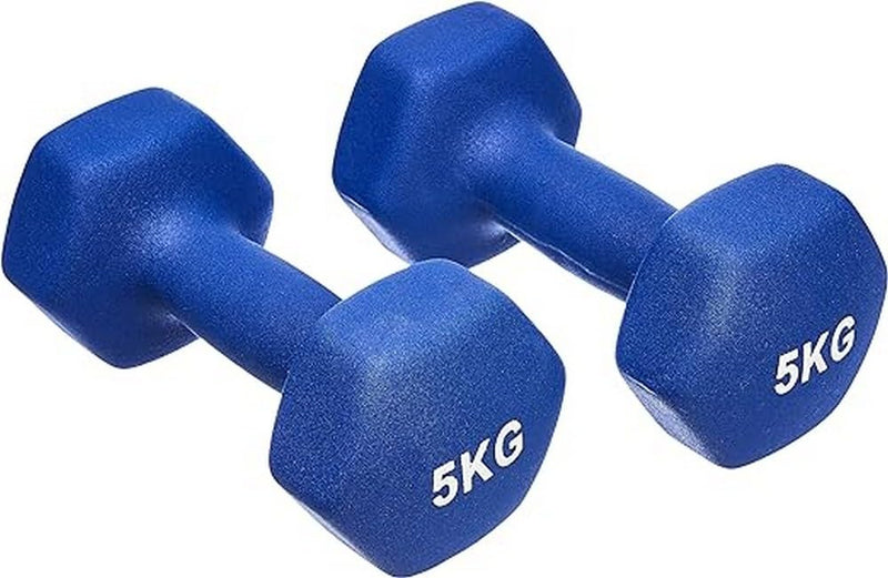 Load image into Gallery viewer, Amazon Basics Neopren Hanteln Gewichte, Hantelset, 2er-Set, 1–5kg, Sechseckig, für Krafttraining und Fitnesskurse
