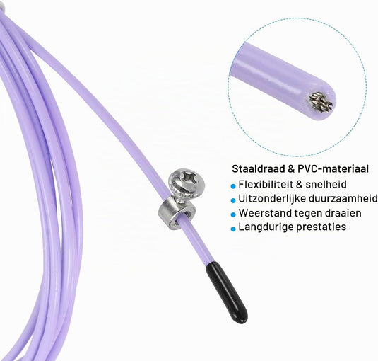 Speed jump rope vervangingskabel 3 meter x 2,5 mm lichtgroen – springtouw kabel – fitness accessoires