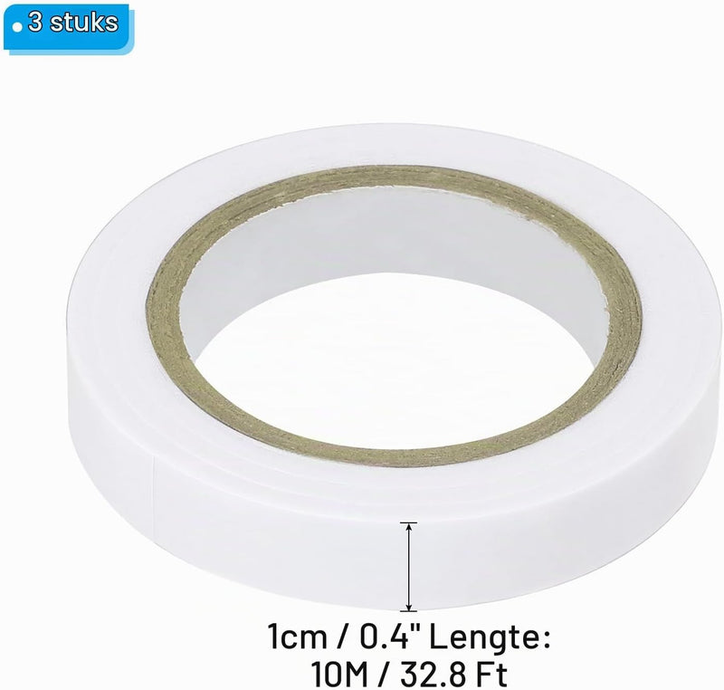 Chargez l'image dans la visionneuse de la galerie, Racket afwerktape 3 stuks 10 meter van PVC wit – grip tape – tennis badminton accessoires
