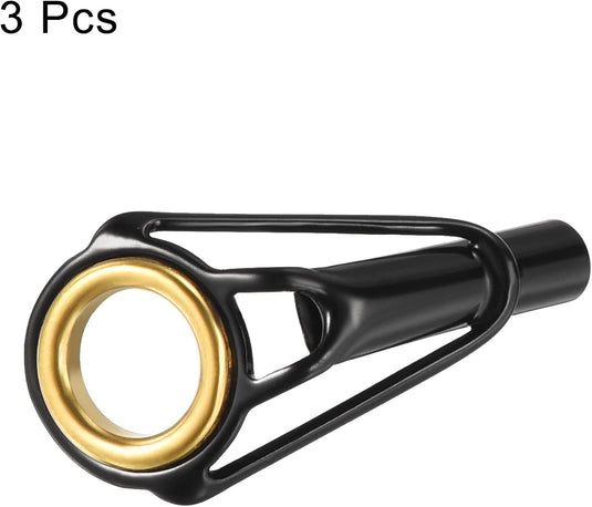 Hengel topogen 3 stuks 1 mm van roestvrij staal zwart-goud – hengeltop reparatieset – visaccessoires
