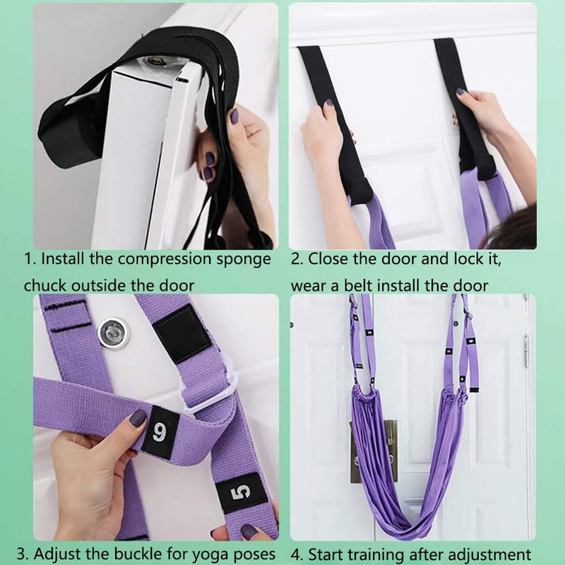 Laad afbeelding in Galerijviewer, Yogariem, Beenstretcher, Stretchband, Yogariemen Van Polyester Katoen, Inversie Stretch, Oefenband Voor Yoga, Ballet, Pilates, Gymnastiek, Flexibiliteit, Training, Paars, 1
