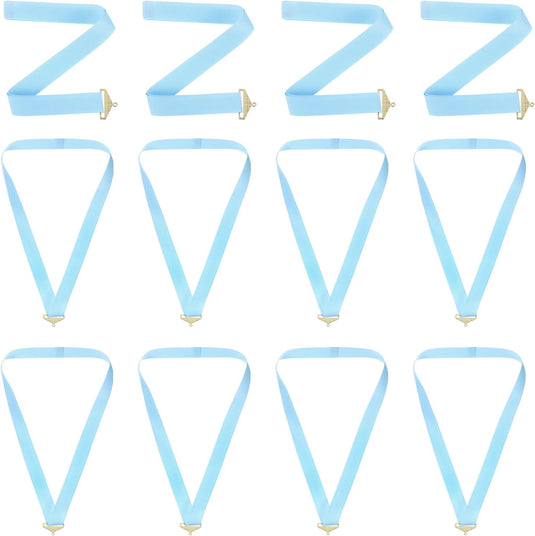 Medaille neklinten 12 stuks 45 x 2,5 cm hemelsblauw met klikclip – award linten – sport accessoires