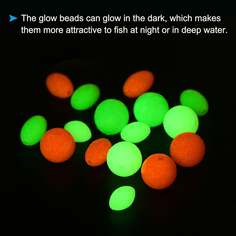 Laad afbeelding in Galerijviewer, Lichtgevende viskralen 100 stuks 8 x 6 mm met opbergdoos – glow beads – visaccessoires
